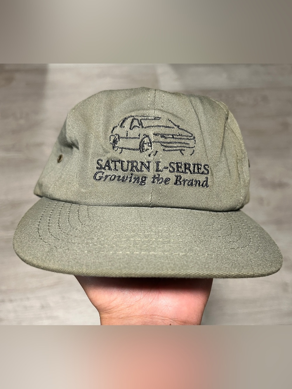 Vintage Saturn L-Series Embroidered Cap - Olive Green